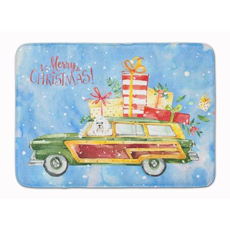 Carolines Treasures Merry Christmas Maltese Machine Washable Memory Foam Mat CK2414RUG